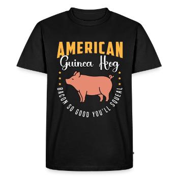 Éleveur de bétail Bétail de cochon d’Inde américain - T-shirt Premium bio Homme - noir - Devant - Nico (187cm)