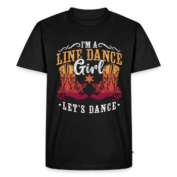 Line Dancing I'm A Line Dance Girl Cowboy Boots - Men's Premium Organic T-Shirt - black - Front - Nico (187cm)