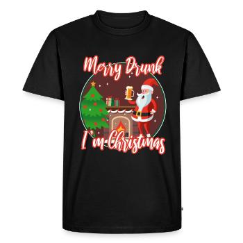 Merry drunk I'm Christmas - Men's Premium Organic T-Shirt - black - Front - Nico (187cm)