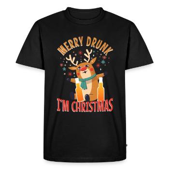 Merry Drunk In Christmas - Men's Premium Organic T-Shirt - black - Front - Nico (187cm)