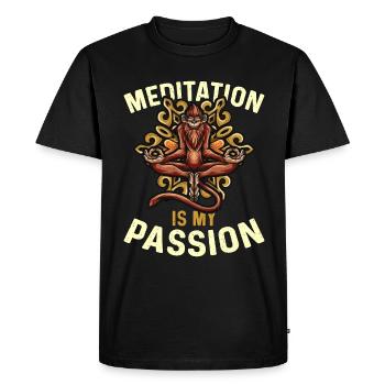 Meditation Is My Passion Relaxation Monkey Lover - Men's Premium Organic T-Shirt - black - Front - Nico (187cm)