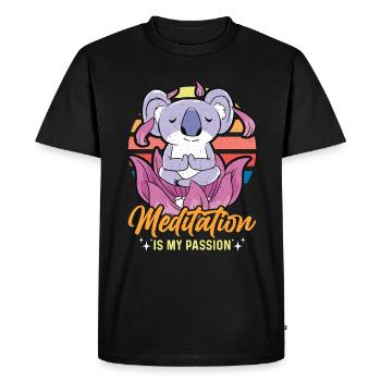 Meditation Is My Passion Relaxation Koala Lover - Men's Premium Organic T-Shirt - black - Front - Nico (187cm)