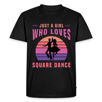 Danse carrée juste une fille qui aime la musique country - T-shirt Premium bio Homme - noir - Devant - Nico (187cm)