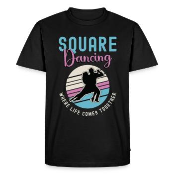 Square Dancing Where Life Comes Couple Dance Lover - Men's Premium Organic T-Shirt - black - Front - Nico (187cm)