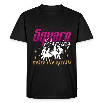 La danse carrée fait scintiller la vie Danse occidentale - T-shirt Premium bio Homme - noir - Devant - Nico (187cm)
