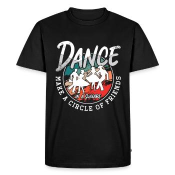 Danse carrée danse dans un carré Faire danser le couple - T-shirt Premium bio Homme - noir - Devant - Nico (187cm)