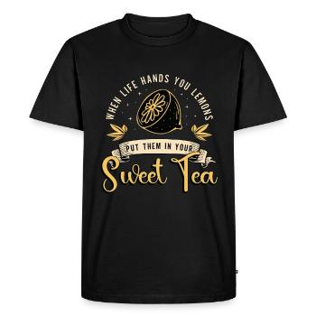 Sweet Tea When Life Hands You Lemons Tea Lover - Men's Premium Organic T-Shirt - black - Front - Nico (187cm)