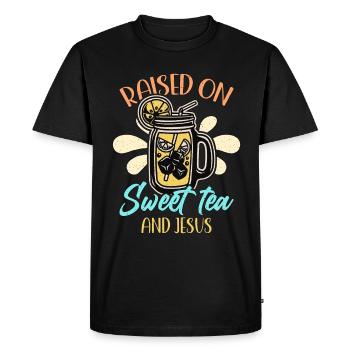 Thé sucré élevé sur du thé sucré et du pays du sud - T-shirt Premium bio Homme - noir - Devant - Nico (187cm)