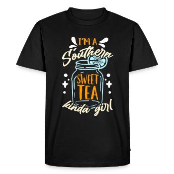 Thé sucré Je suis un thé sucré du Sud Nourriture du sud - T-shirt Premium bio Homme - noir - Devant - Nico (187cm)