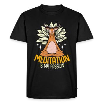 Meditation Is My Passion Yoga Meditate Deer Lover - Men's Premium Organic T-Shirt - black - Front - Nico (187cm)