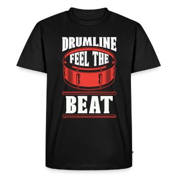 Drumline Feel The Beat Tambour Joueur Marching Band - T-shirt Premium bio Homme - noir - Devant - Nico (187cm)