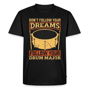 Drumline Ne suivez pas vos rêves Suivez le batteur - T-shirt Premium bio Homme - noir - Devant - Nico (187cm)