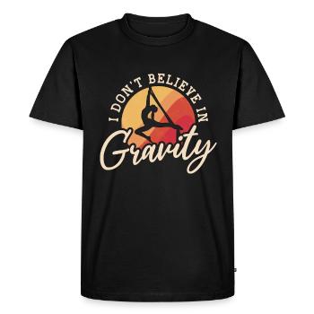 Acrobate aérien, je ne crois pas au yoga aérien par gravité - T-shirt Premium bio Homme - noir - Devant - Nico (187cm)