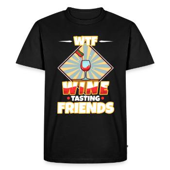 WTF Wine Tasting Friends - Männer Premium Bio T-Shirt - Schwarz - Vorne - Nico (187cm)