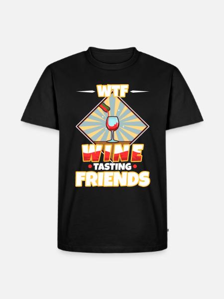 WTF Wine Tasting Friends - Men's Premium Organic T-Shirt - black
