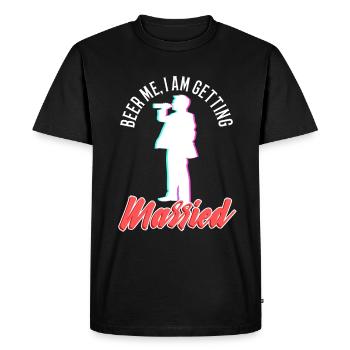 Bière Moi, je me marie - T-shirt Premium bio Homme - noir - Devant - Nico (187cm)