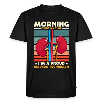 Technicien en dialyse Le matin n’est pas mon technicien - T-shirt Premium bio Homme - noir - Devant - Nico (187cm)