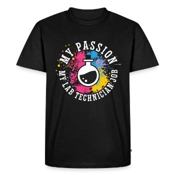 Technicien de laboratoire Ma passion Mon scientifique de laboratoire médical - T-shirt Premium bio Homme - noir - Devant - Nico (187cm)