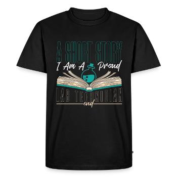 Technicien de laboratoire Une petite histoire Je suis un scientifique de laboratoire - T-shirt Premium bio Homme - noir - Devant - Nico (187cm)