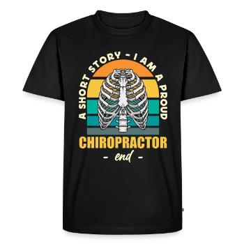 Chiropraticien Une petite histoire Je suis orthopédiste chiro - T-shirt Premium bio Homme - noir - Devant - Nico (187cm)