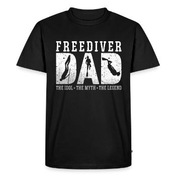 Apnéiste Apnéiste Papa L’Idole Le Plongeur Apnée - T-shirt Premium bio Homme - noir - Devant - Nico (187cm)