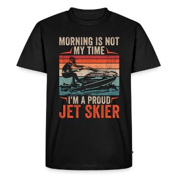Jet Skier Morning Is Not My Time I'm Jet Ski Lover - Men's Premium Organic T-Shirt - black - Front - Nico (187cm)