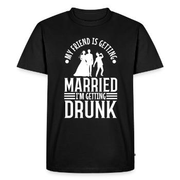 Mon ami se marie, je me saoule - T-shirt Premium bio Homme - noir - Devant - Nico (187cm)