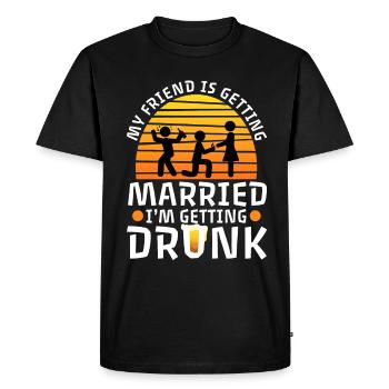 Mon ami se marie, je me saoule - T-shirt Premium bio Homme - noir - Devant - Nico (187cm)