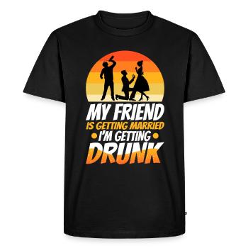 Mon ami se marie, je me saoule - T-shirt Premium bio Homme - noir - Devant - Nico (187cm)
