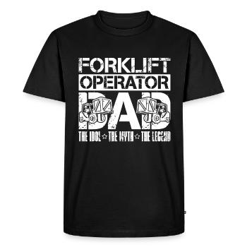 Forklift Operator Dad The Idol The Forklift Driver - Men's Premium Organic T-Shirt - black - Front - Nico (187cm)