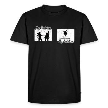 Trampoline Jumper Mon problème Mon pictogramme Papa Maman - T-shirt Premium bio Homme - noir - Devant - Nico (187cm)