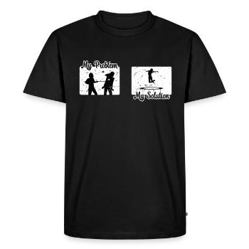 Trampoline Jumper Mon problème Mon Pictogramme Maman Papa - T-shirt Premium bio Homme - noir - Devant - Nico (187cm)