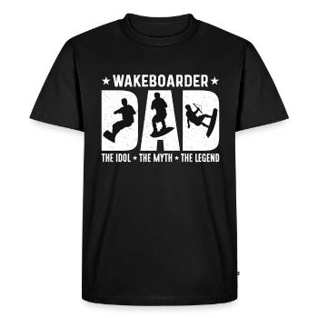 Wakeboarder Papa L’Idole L’Amateur De Wakeboard - T-shirt Premium bio Homme - noir - Devant - Nico (187cm)