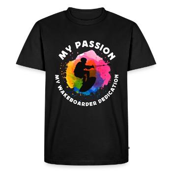 Wakeboarder Ma Passion Mon Wakeboarder Wakeboard - T-shirt Premium bio Homme - noir - Devant - Nico (187cm)