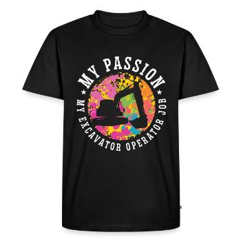 Opérateur d’excavatrice Ma passion Mon opérateur d’excavatrice - T-shirt Premium bio Homme - noir - Devant - Nico (187cm)