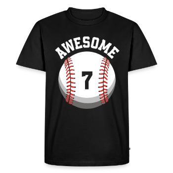 Kids Birthday 7th Birthday Baseball Party - Men's Premium Organic T-Shirt - black - Front - Nico (187cm)