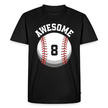 Kids Birthday 8th Birthday Baseball Party - Men's Premium Organic T-Shirt - black - Front - Nico (187cm)