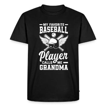 Funny Baseball - Men's Premium Organic T-Shirt - black - Front - Nico (187cm)