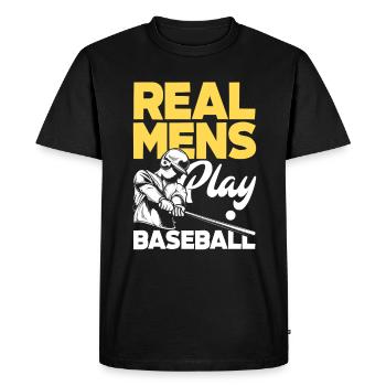 Funny Baseball - Men's Premium Organic T-Shirt - black - Front - Nico (187cm)