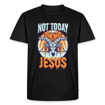 Not Today Jesus - Lifeerror - Men's Premium Organic T-Shirt - black - Front - Nico (187cm)