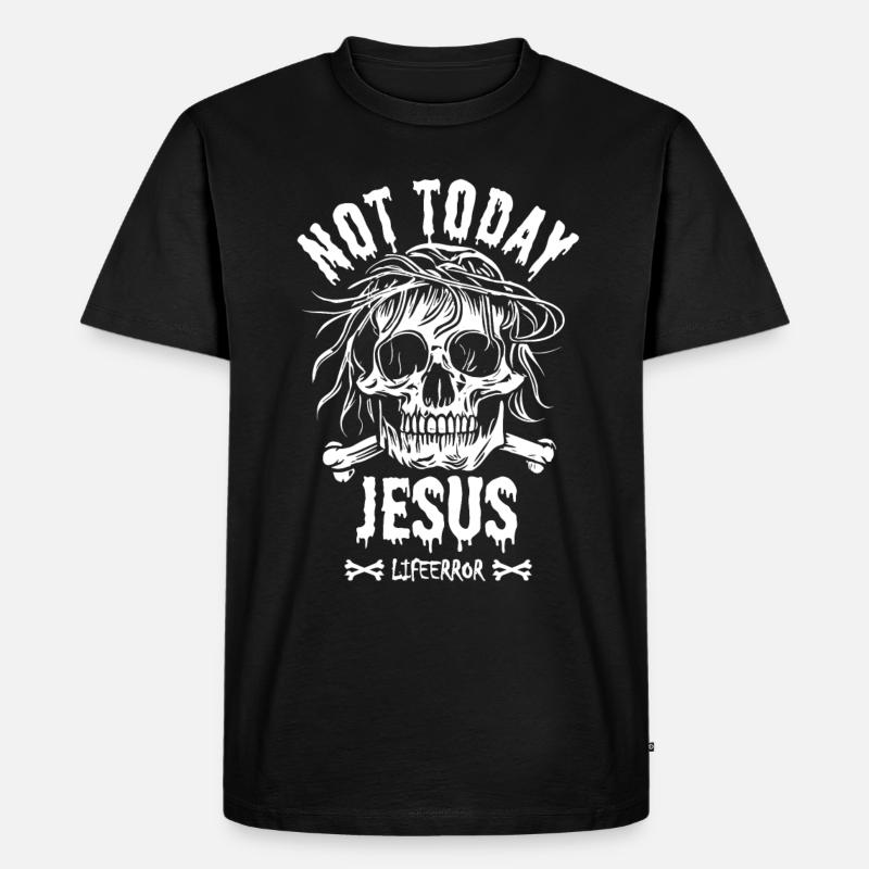 Not Today Jesus - Lifeerror - Männer Premium Bio T-Shirt - Schwarz