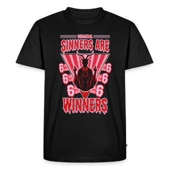 Sinners are Winners - Lifeerror - Men's Premium Organic T-Shirt - black - Front - Nico (187cm)