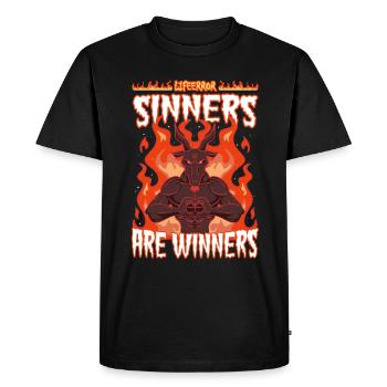 Sinners are Winners - Lifeerror - Men's Premium Organic T-Shirt - black - Front - Nico (187cm)