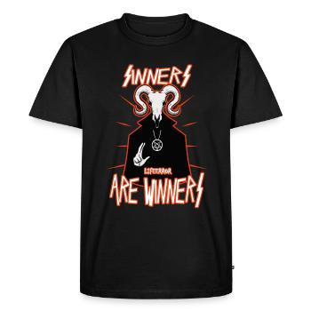 Sinners are Winners - Lifeerror - Men's Premium Organic T-Shirt - black - Front - Nico (187cm)