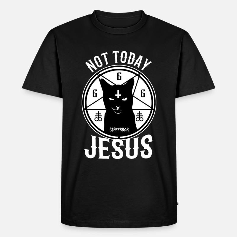 Not Today Jesus - Lifeerror - Männer Premium Bio T-Shirt - Schwarz