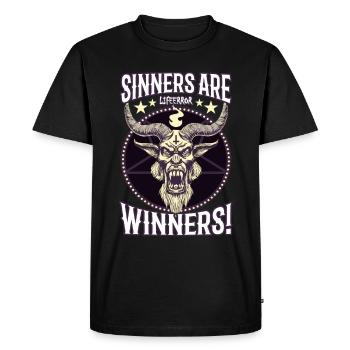 Sinners are Winners - Lifeerror - Men's Premium Organic T-Shirt - black - Front - Nico (187cm)