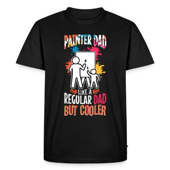 Papa peintre comme un papa normal mais plus cool - T-shirt Premium bio Homme - noir - Devant - Nico (187cm)