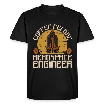Aerospace Engineer Coffee Aircraft Coffee Lover - Men's Premium Organic T-Shirt - black - Front - Nico (187cm)