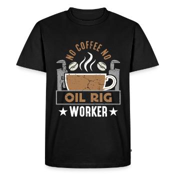 Travailleur de plate-forme pétrolière Pas de café Pas de forage Amateur de café - T-shirt Premium bio Homme - noir - Devant - Nico (187cm)