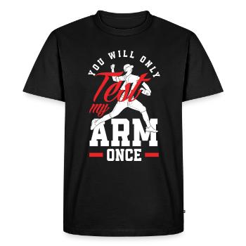 Funny Baseball - Men's Premium Organic T-Shirt - black - Front - Nico (187cm)